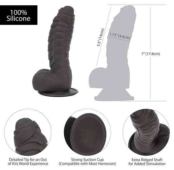 Фалоімітатор ADDICTION Ben 7" Dildo With Balls Black, віброкуля в подарунок Sex Aura Київ