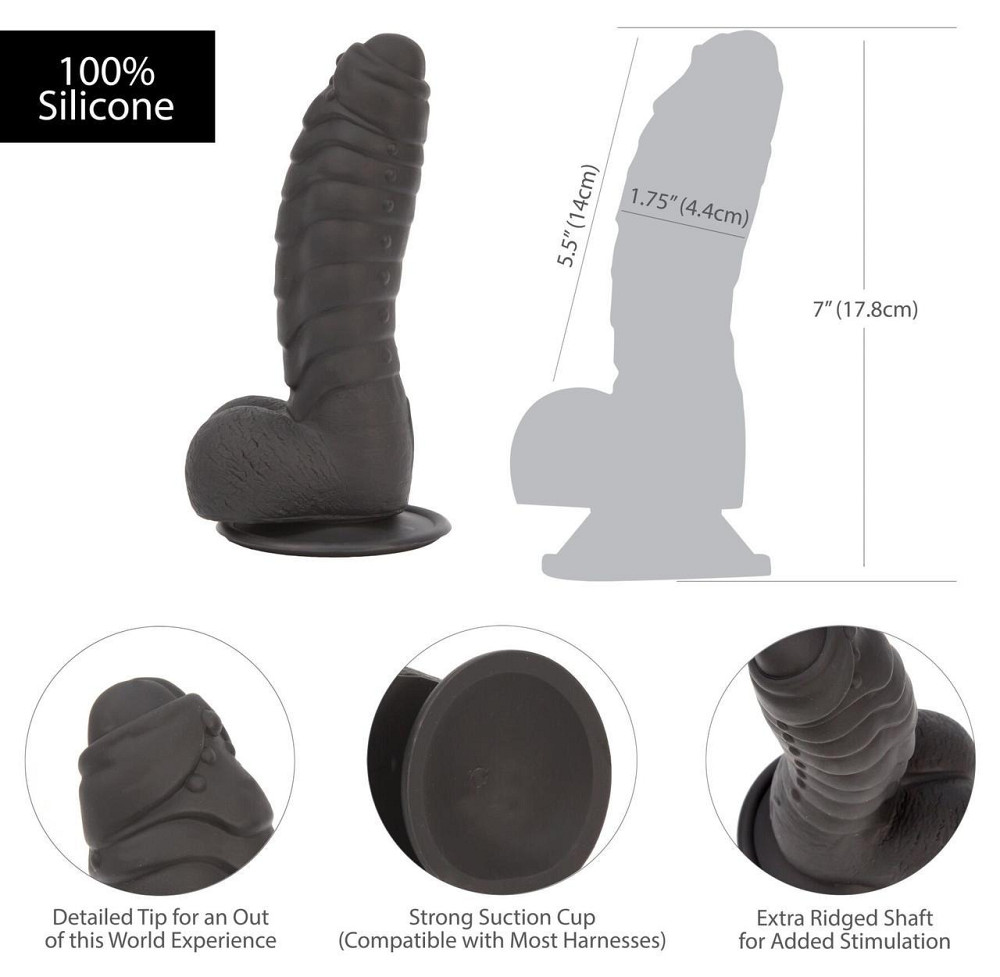Фалоімітатор ADDICTION Ben 7" Dildo With Balls Black, віброкуля в подарунок Sex Aura Київ - фото 4