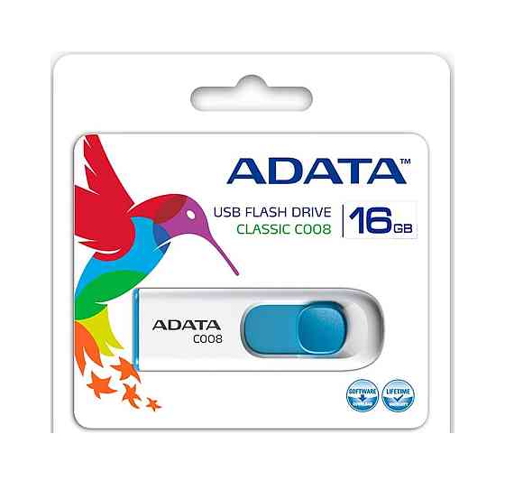 Flash A-DATA USB 2.0 C008 16Gb White/Blue Київ