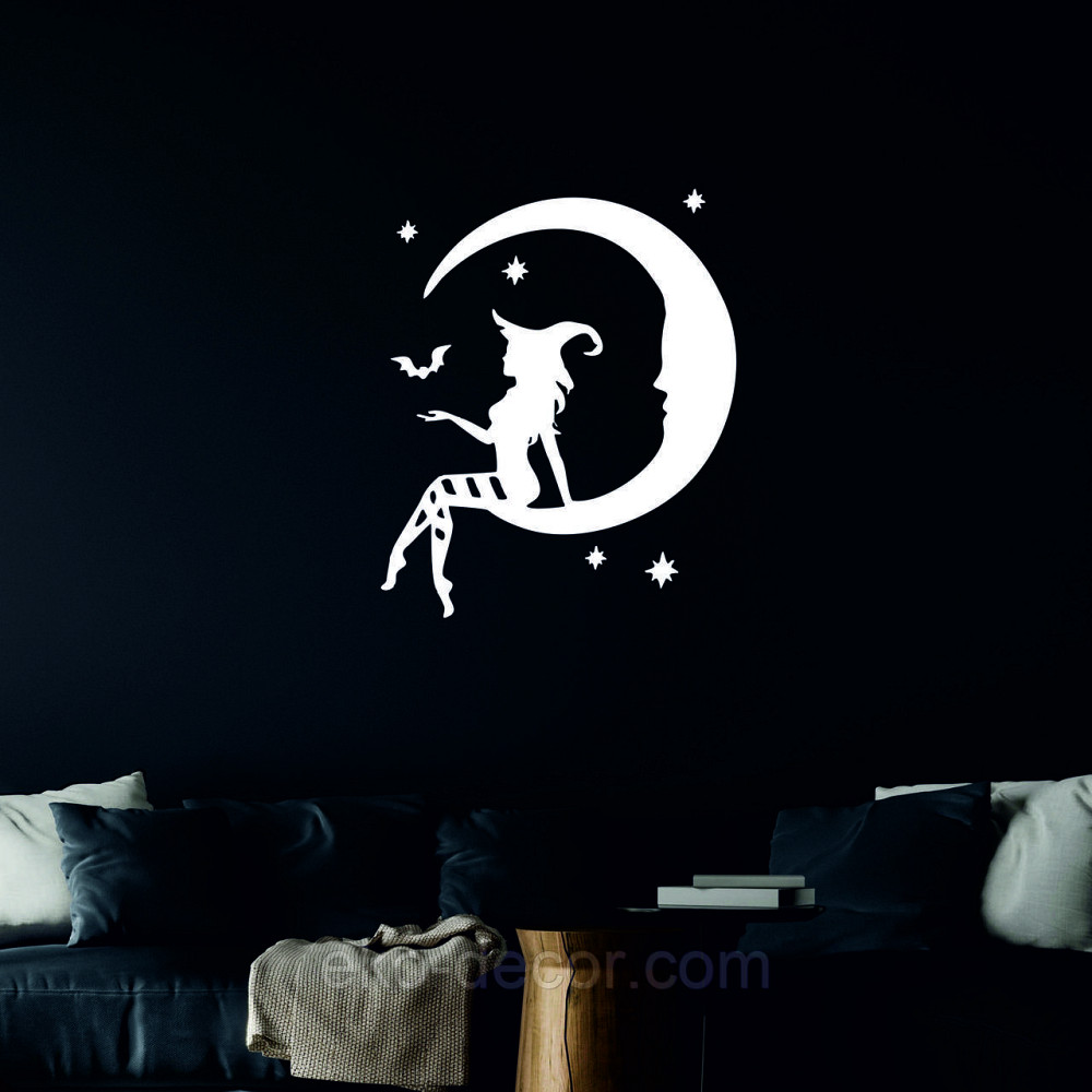 Декоративне настінне Панно «Ведьма на Місяці», Декор на стіну 50*42 см, Білий Київ - фото 7