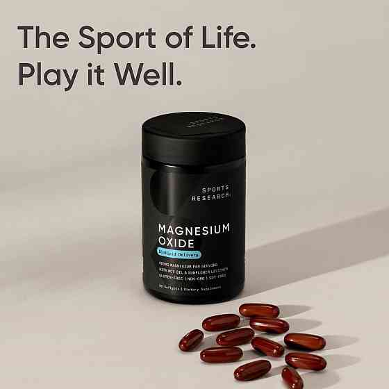 Магний оксид Sports Research Magnesium Oxide, 420 mg, 90 Softgels Луцк