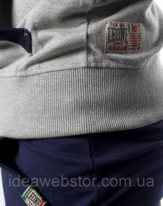 Спортивний костюм чоловічий Leone Fleece Grey Blue M сіро-синій утеплений костюм для спорту тренувань і повсякденного носіння Київ - фото 11