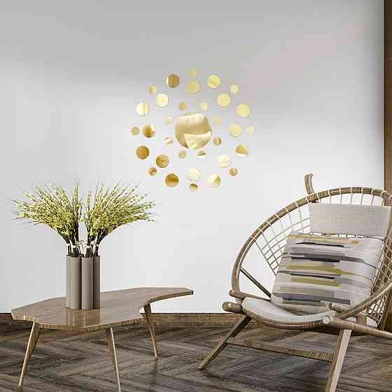 Зеркальный акриловый декор золото, 33 штуки Киев