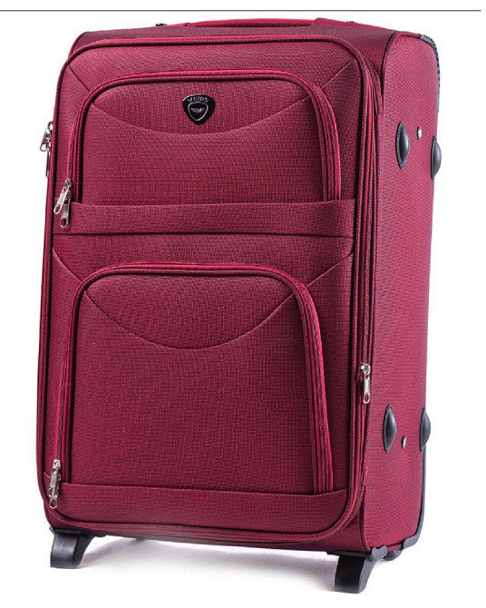 Валіза тканинна WINGS 6802 середня бордова 2 колеса Київ - фото 1