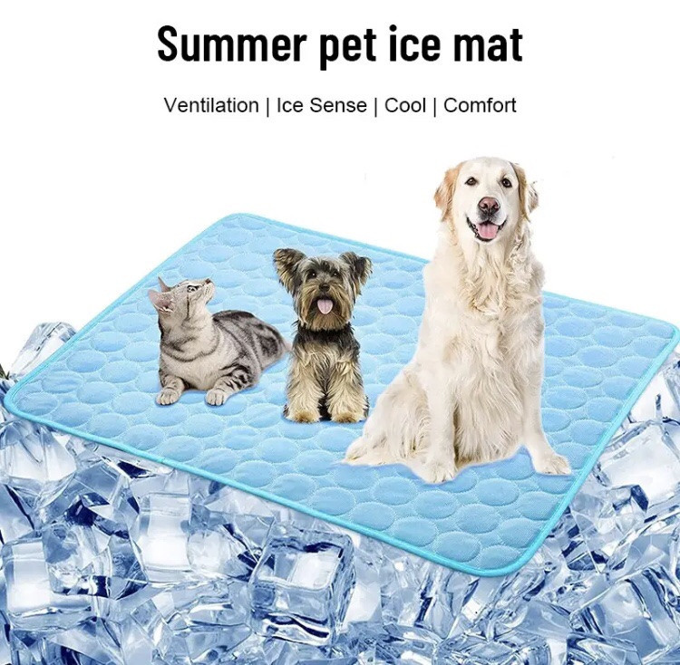 Коврик для котов и собак охлаждающий и дышащий, с мягкой подкладкой, летний, размер 40*30 см, синий, нейлон. Киев - изображение 3