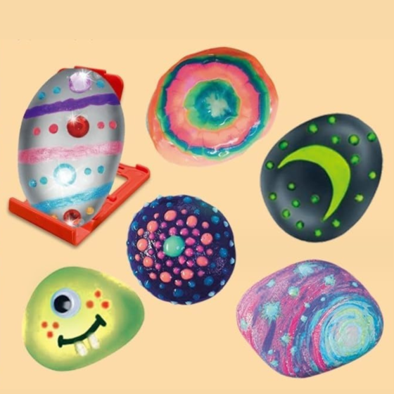 Творчий набір для малювання на камені: фарби, що світяться, пензлі, наклейки, комплект для хобі та дітей Кам'янець-Подільський