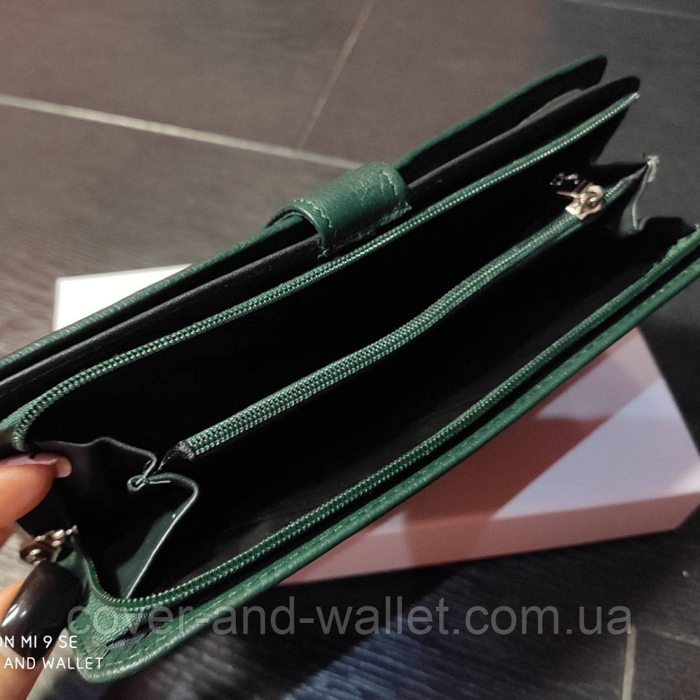 Стильний шкіряний жіночий гаманець зеленого кольору Marco Coverna  MC 0134-19 Київ - фото 9