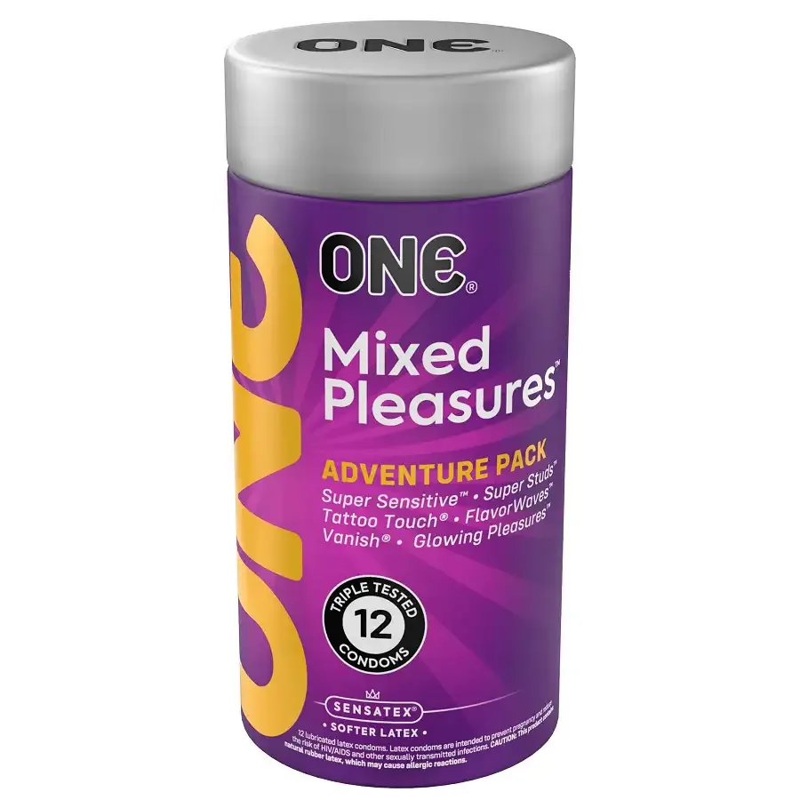 Презервативи ONE Mixed Pleasures 12 шт, подарункова упаковка тюб Львів - фото 1