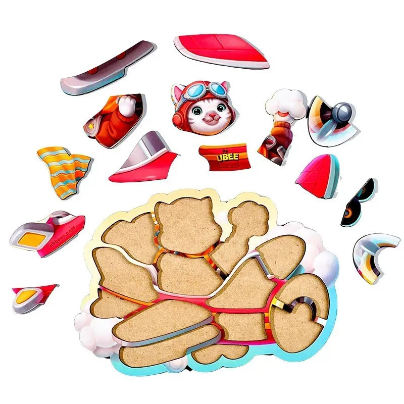 Деревянный контурный пазл 