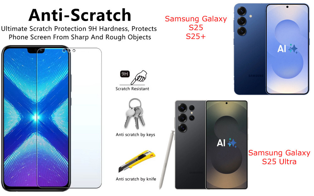Защитное стекло NeoGlass для Samsung Galaxy S25, S25+, S25 Ultra – ультрапрозрачное и устойчивое Киев - изображение 1