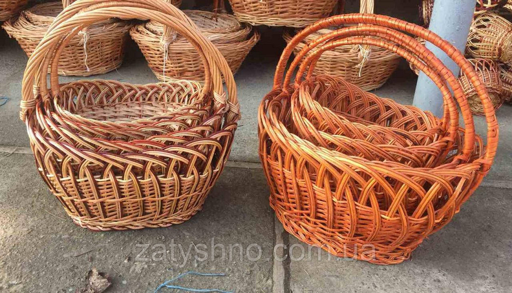 Набір плетених кошиків | кошик гарний плетений | кошик з лози набір Київ - фото 2