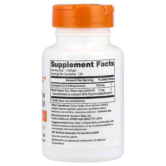 Коензим Q10 Doctorʼs Best CoQ10 100 мг 120 гел капс Київ