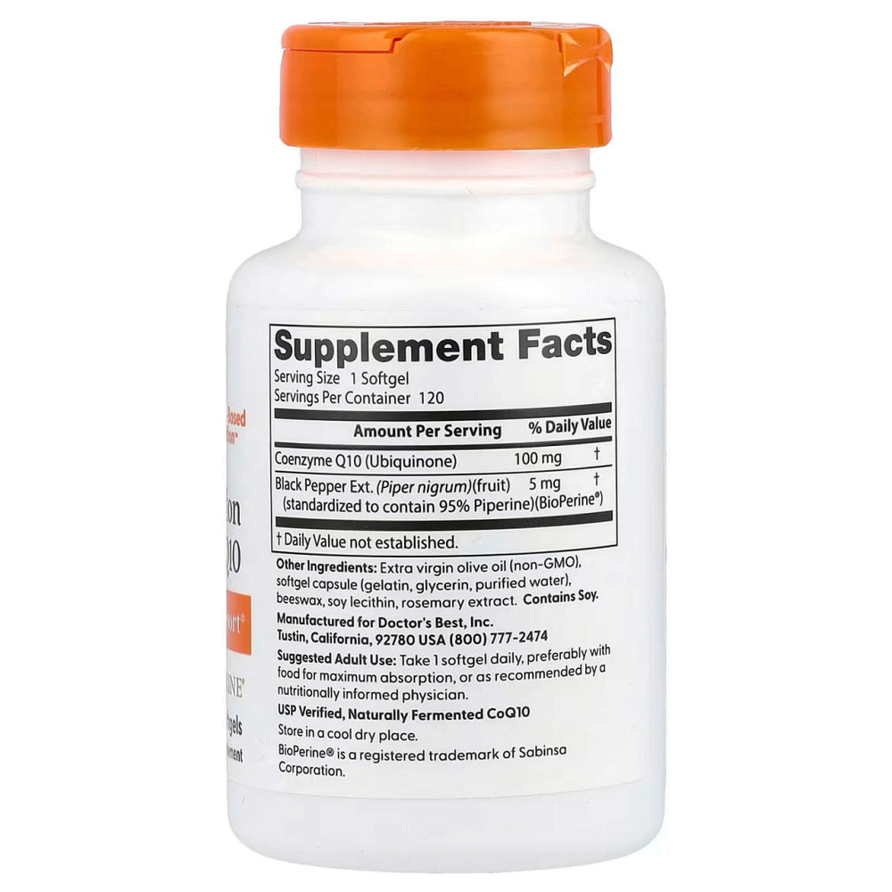 Коензим Q10 Doctorʼs Best CoQ10 100 мг 120 гел капс Київ - фото 2