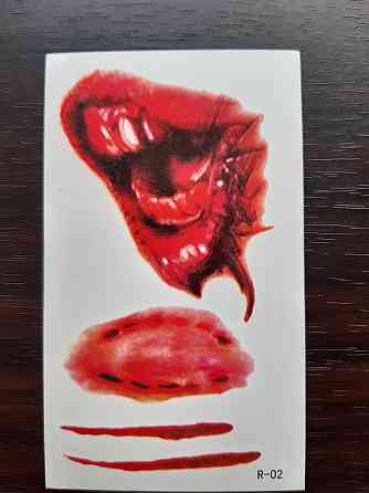 Одноразова наліпка на тіло Halloween 10 на 6 см червоний Київ