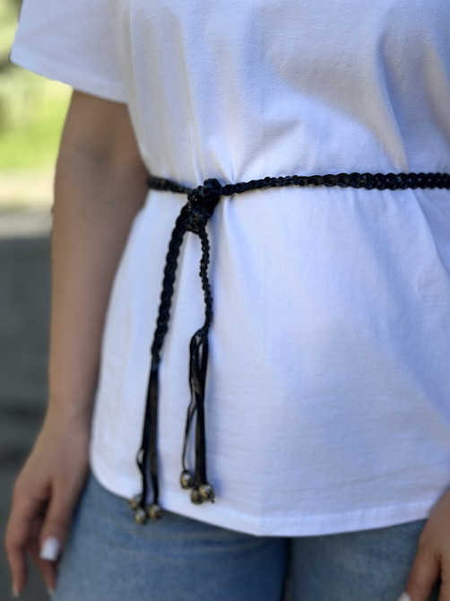 Ремінець плетений "Косичка" Темно-синій Київ - фото 1