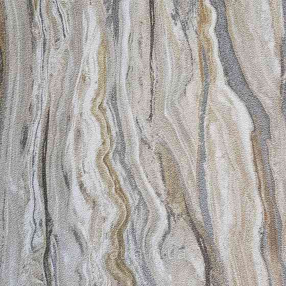 Шпалери метрові вінілові на флізелін дизайнерські Erismann Elle абстракція смуги хвилі бежеві золото срібло Київ