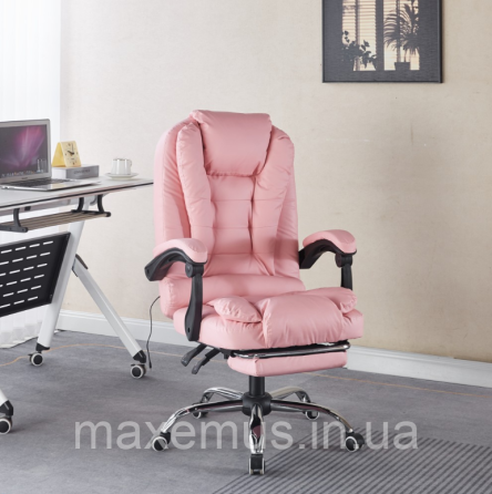 Кресло Bonro B 6 0 7 1 офисное с функцией массажа и выдвижной подставкой для ног кресло компьютерное розовый цвет Мостиска