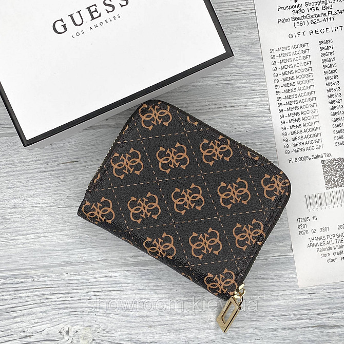 Жіночий невеликий гаманець Guess (758019) brown small Київ - фото 2