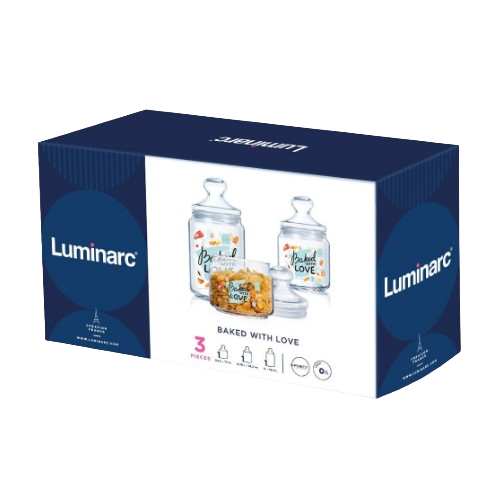 Набір ємностей V6758 BAKED WITH LOVE 3шт 500мл/750мл/1000мл Luminarc V6758 Житомир