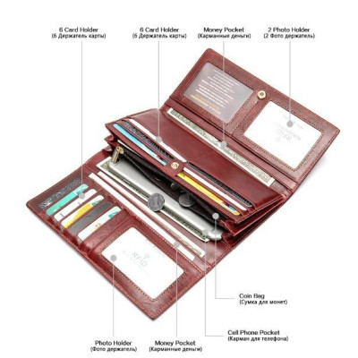 Кошелек Vintage Женский Бордовый (14916) Винница - изображение 8