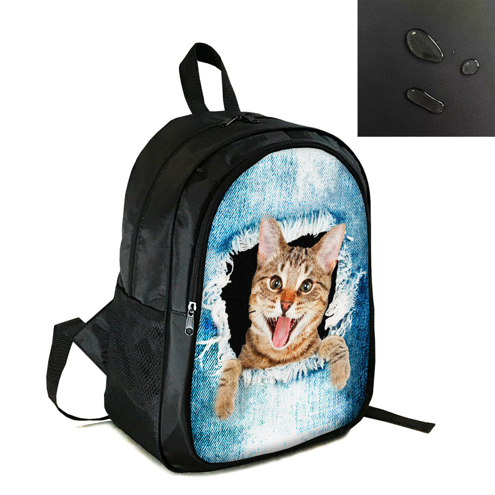 Рюкзак міський/шкільний 38×28см з принтом з котом/кошеням дитячий, підлітковий, спортивний (4141) Київ - фото 1