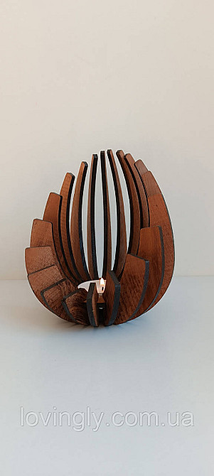 Подсвечник для чайной свечи из натурального дерева. Деревянный интерьерный подсвечник. Ирпень - изображение 7