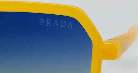 Брендові окуляри унісекс синій градієнт у жовтій оправі вузькі модні. Київ