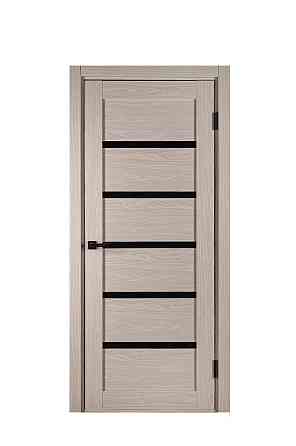 Двери Sun Doors Линнея New Дуб дымчатый + Чёрное стекло 90*200 см Двери межкомнатные с матовым стеклом Киев