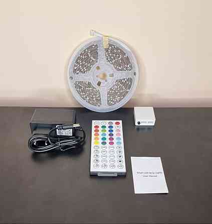 Комплект світлодіодна RGB LED стрічка з пультом керування 30 м WiFi, Bluetooth Клевань