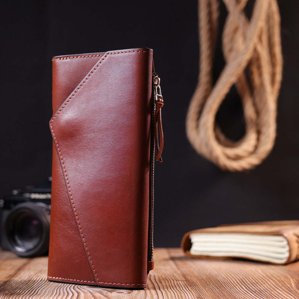 Практичне чоловіче портмоне Grande Pelle 11424 Коричневий Київ - фото 3