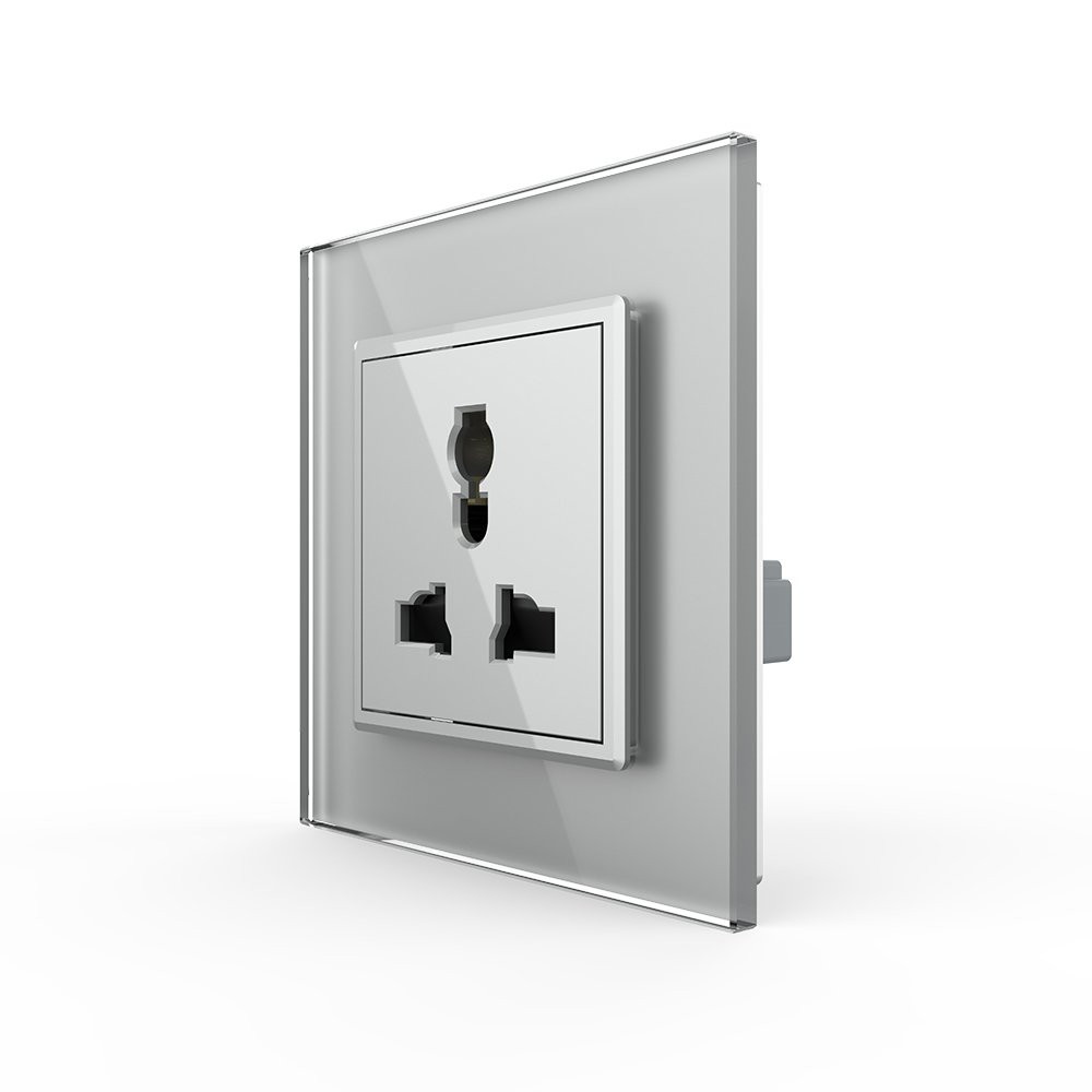 LIVOLO Розетка універсальна 12 стандартів в 1 Livolo сірий скло (VL-C7C1C-15) Коломия - фото 8