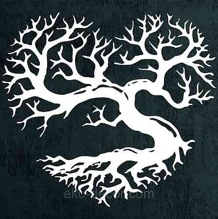 Декоративное настенное Панно «Дерево сердце» Декор на стену 50*45 см, Белый Киев