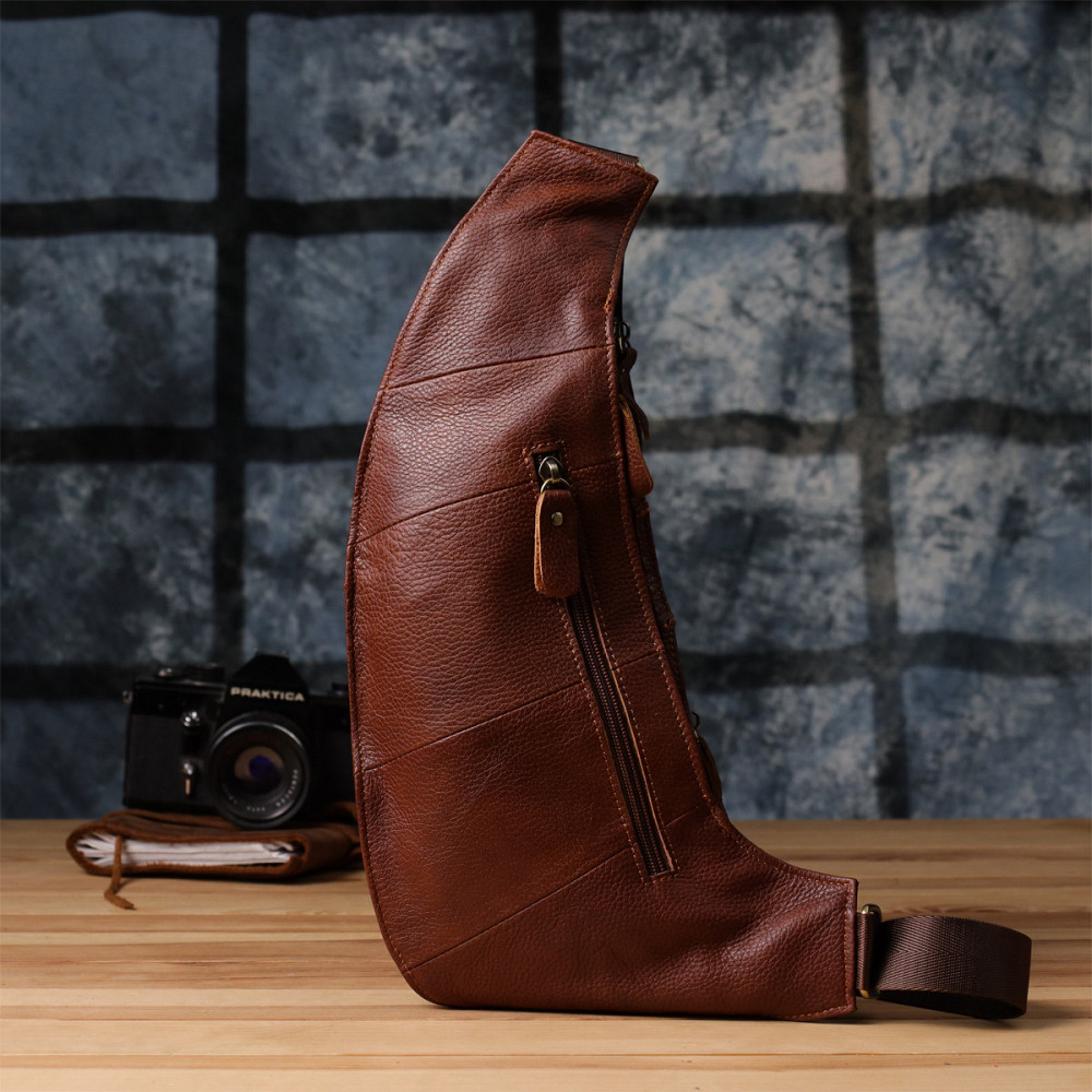 Мужская сумка через плечо из зернистой натуральной кожи Vintage 22966 Коричневый Киев - изображение 10