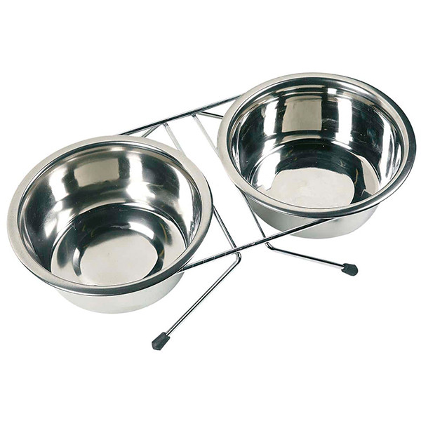 Flamingo Dinner Set ФЛАМІНГО ДІНЕР СЕТ 2 миски на підставці для собак, нержавіюча сталь Київ - фото 1