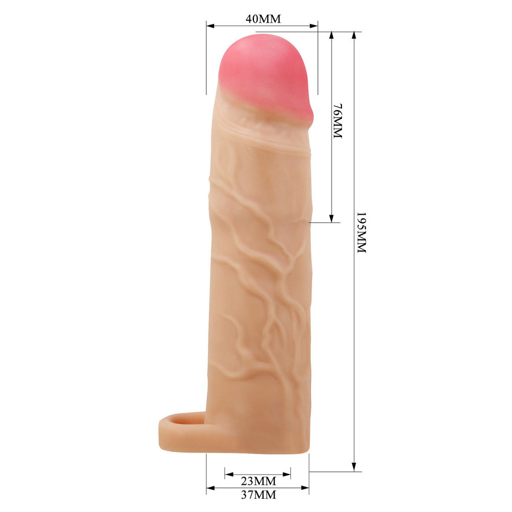 Удлиняющая насадка на пенис PRETTY LOVE Gerd реалистичная, бежевая, 19.5 х 4 см Sex Aura Киев - изображение 8