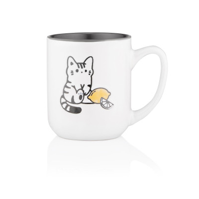 Чашка Ardesto Cat, 380мл, кераміка, біло-сірий (AR3055) Винница - изображение 2
