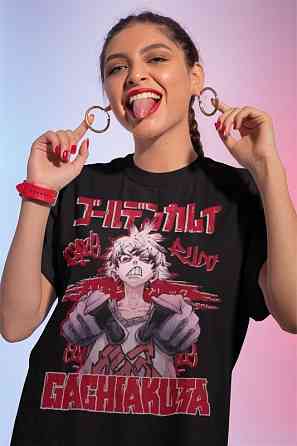 Футболка аниме Гакхиакута Томе Джапанесе Танкобон оверсайз (S/M/L) Черний AnimeJ0109 Днепр