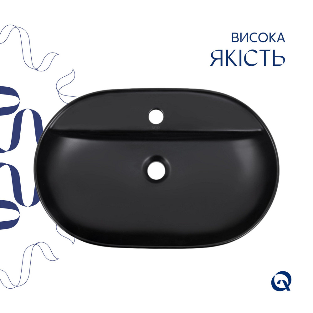 Раковина-чаша Qtap Scorpio 600х400х120 Matt black QT142203MBMBN Київ - фото 8