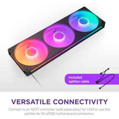 Кулер для корпуса NZXT F360 RGB Core Fan (Single Frame) - Black (RF-U36HF-B1) Винница