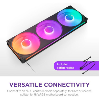 Кулер для корпуса NZXT F360 RGB Core Fan (Single Frame) - Black (RF-U36HF-B1) Винница - изображение 4