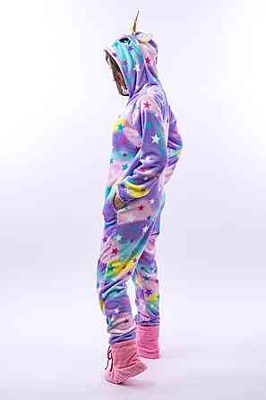 Детская пижама-кигуруми Единорог детский и подростковый, пижама - комбинезон на молнии сиреневый топ Киев