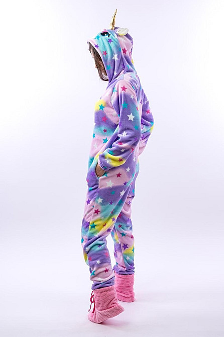 Кігурумі Єдиноріг дитячий і підлітковий, пижама - комбінезон на блискавці бузковий топ Київ - фото 4