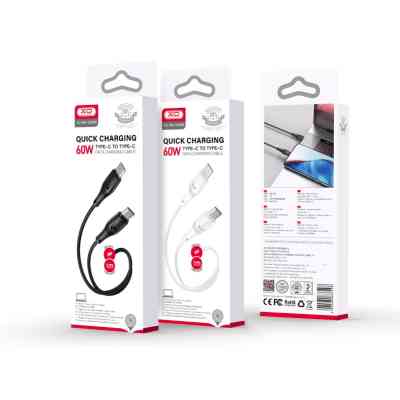 Дата кабель USB-C to USB-C 1.0m 60W High Elastic Zeus XO (NBQ239B_White) Винница