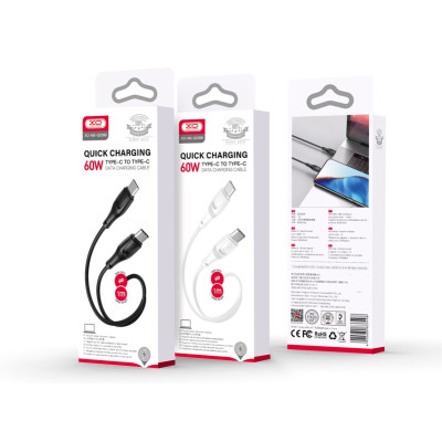 Дата кабель USB-C to USB-C 1.0m 60W High Elastic Zeus XO (NBQ239B_White) Винница - изображение 2