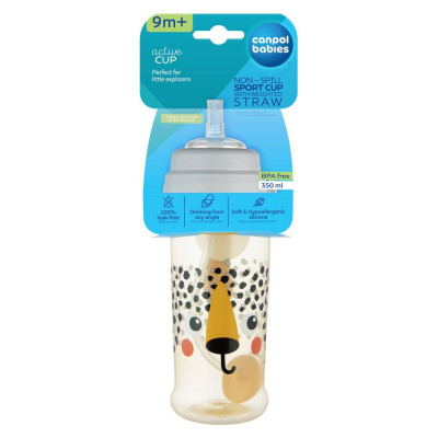 Поильник-непроливайка Canpol babies BabiesBoo непроливайка з трубочкою і обтяжувачем, гепард (56/510_ora) Винница - изображение 3