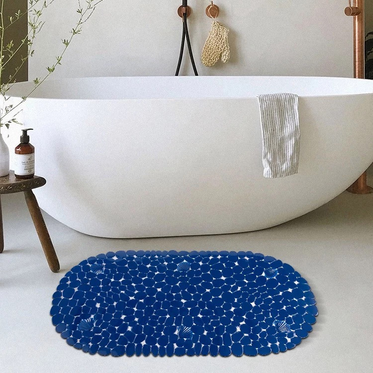 Силиконовый коврик для ванны и душа Bathlux овальной формы, нескользящий, люкс качество 69 х 35 см Синий Каменец-Подольский - изображение 4