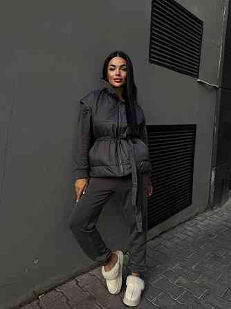 Женский теплый костюм тройка (жилетка+штаны+худи) Одесса