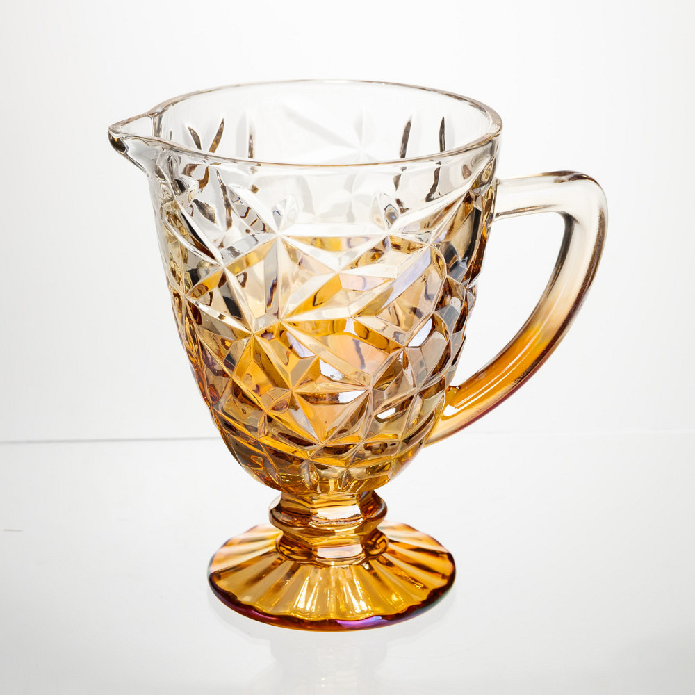 Глечик скляний для компоту 1,2 л ребристий фігурний Yiwu HP-19-187 Коломия - фото 1