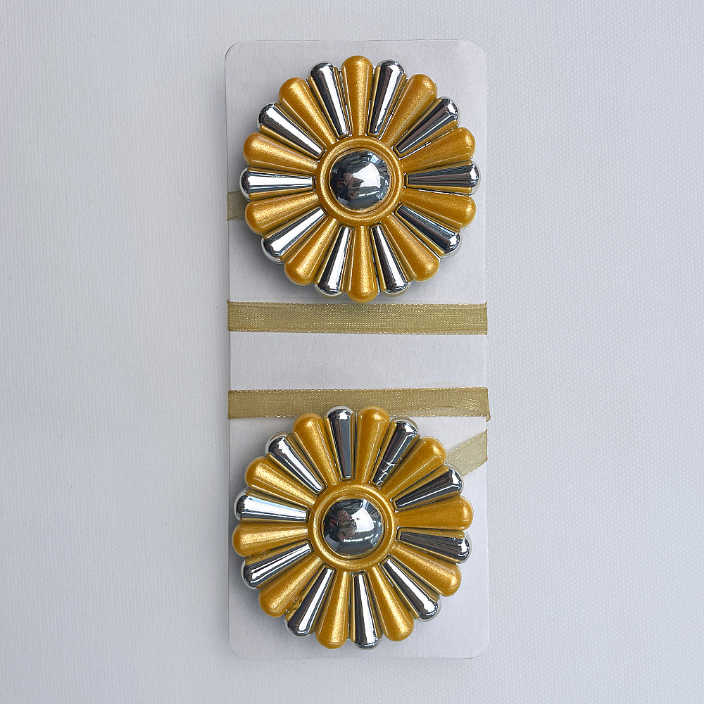 Магніти для штор і гардин Хризантема набір 2 шт Золотистий з сріблястим (81-303) Київ - фото 7
