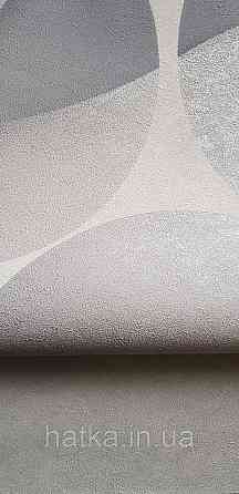 Шпалери вінілові на флізеліні гарячого тиснення Sintra Atmosphere метрові геометрія кола сіре срібло 512432 Київ
